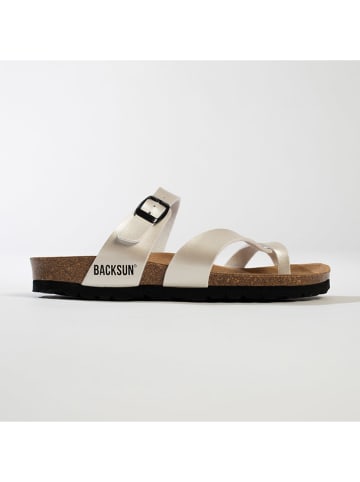 BACKSUN Japonki "Barcelone" w kolorze srebrnym