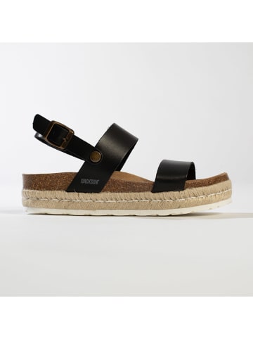 BACKSUN Leder-Sandaletten "Diadema" in Schwarz