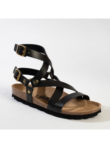 BACKSUN Leren sandalen "Chancay" zwart