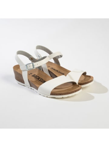 BACKSUN Leren sleehaksandalen wit