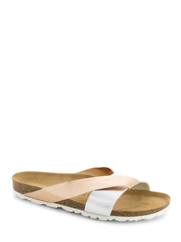 BACKSUN Pantoletten "Tingo" in Rosa/ Silber