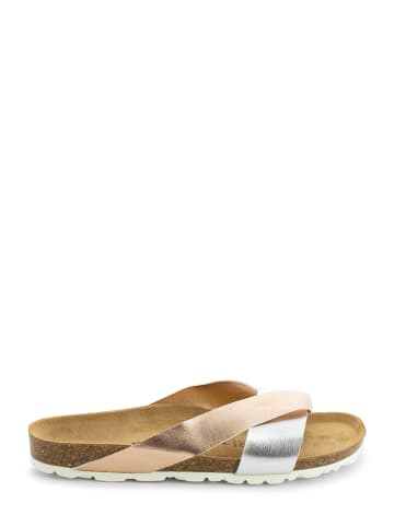 BACKSUN Pantoletten "Tingo" in Rosa/ Silber