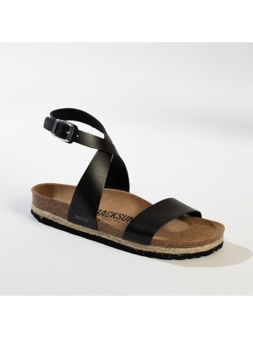 BACKSUN Leren sandalen "Ferrenafe" zwart