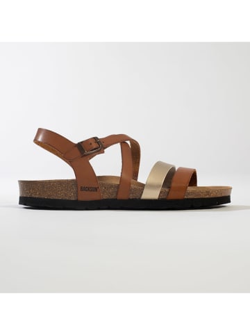 BACKSUN Sandalen "Pantel" lichtbruin/zilverkleurig