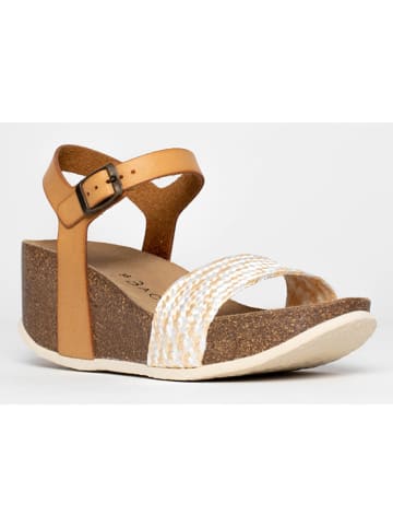 BACKSUN Sleehaksandalen "Rimini" lichtbruin/wit/grijs