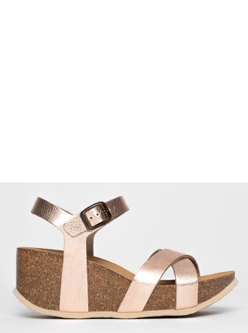 BACKSUN Keilsandaletten in Roségold