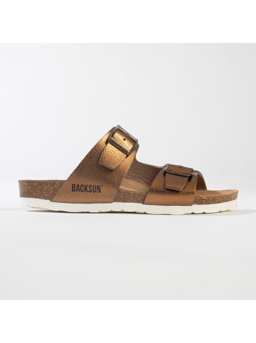 BACKSUN Klapki w kolorze miedzianym