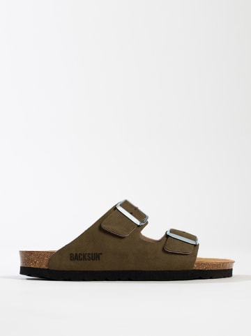 BACKSUN Klapki "Bali" w kolorze khaki