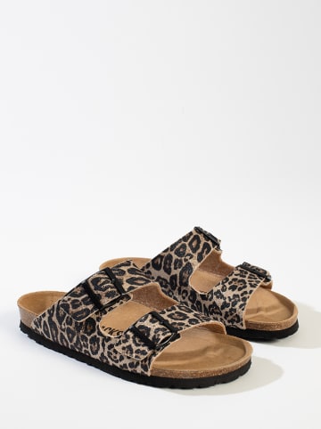 BACKSUN Klapki "Bali" w kolorze brązowo-czarnym