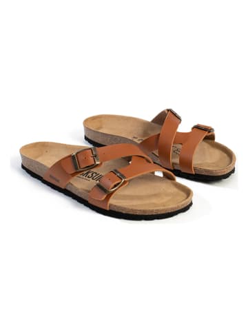 BACKSUN Klapki "Talca" w kolorze karmelowym