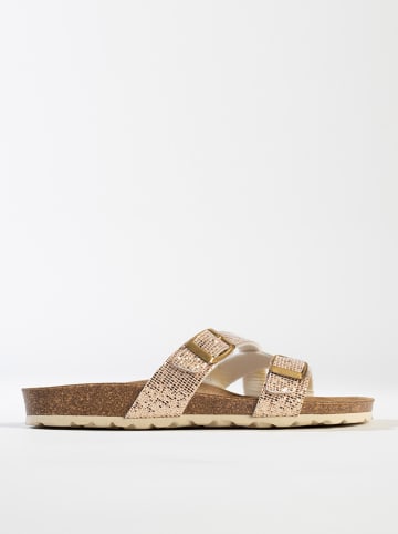 BACKSUN Klapki "Talca" w kolorze złotym