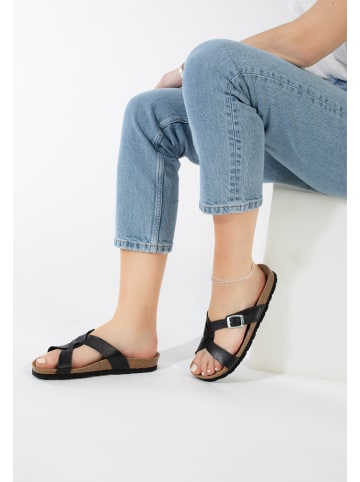 BACKSUN Klapki "Abramo" w kolorze czarnym