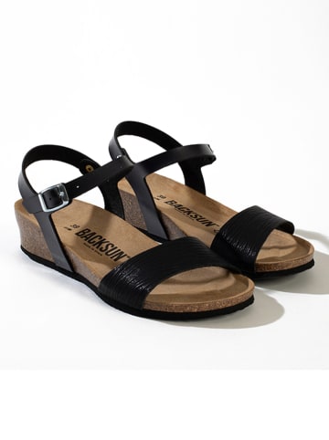 BACKSUN Sandały "Calabria" w kolorze czarnym na koturnie