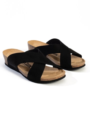 BACKSUN Sleehakslippers "Itaga" zwart