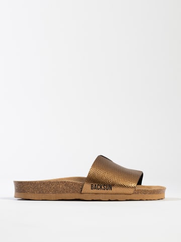 BACKSUN Slippers "Djila" bronskleurig