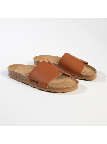 BACKSUN Klapki "Djiila" w kolorze jasnobrązowym