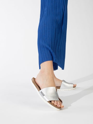 BACKSUN Klapki "Djilo" w kolorze srebrnym