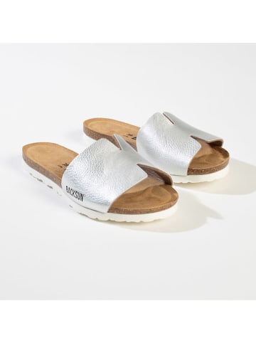 BACKSUN Slippers "Djilo" zilverkleurig