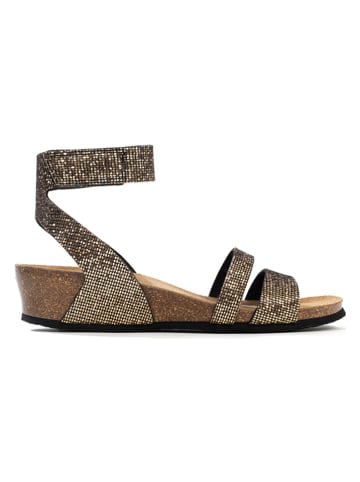 BACKSUN Sleehaksandalen "Camiri" goudkleurig