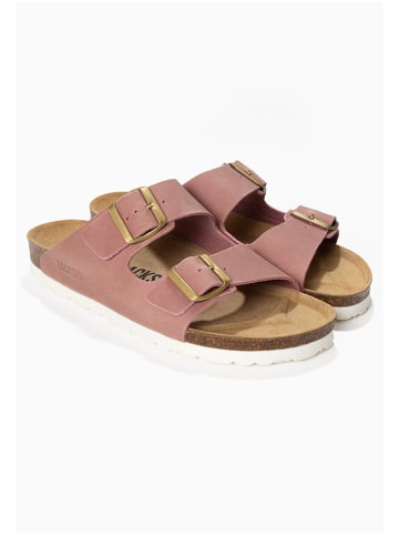 BACKSUN Leren slippers "Bali" lichtroze