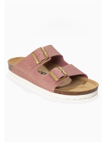 BACKSUN Leren slippers "Bali" lichtroze