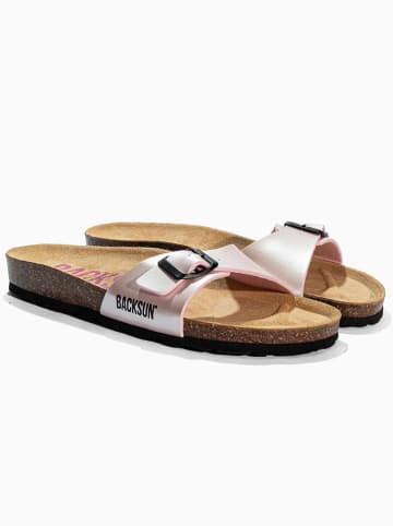 BACKSUN Leren slippers "Paris" rosé