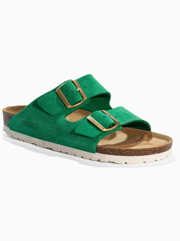 BACKSUN Leren slippers "Bali" groen