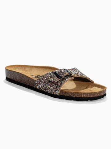 BACKSUN Leren slippers "Paris" meerkleurig