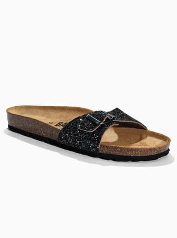 BACKSUN Leren slippers "Paris" zwart