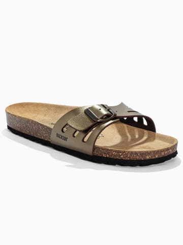 BACKSUN Leren slippers "Venecia" taupe
