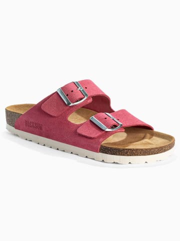 BACKSUN Leder-Pantoletten "Bali" in Pink