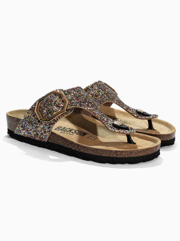 BACKSUN Leren teenslippers "Singapore" meerkleurig