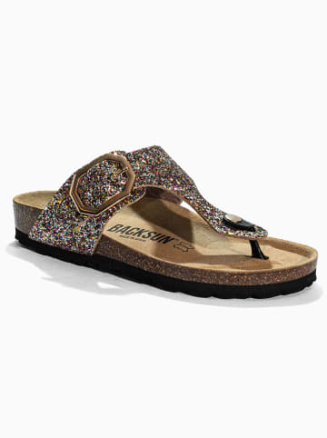 BACKSUN Leder-Zehentrenner "Singapore" in Bunt