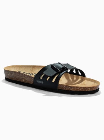 BACKSUN Leder-Pantoletten "Venecia" in Schwarz