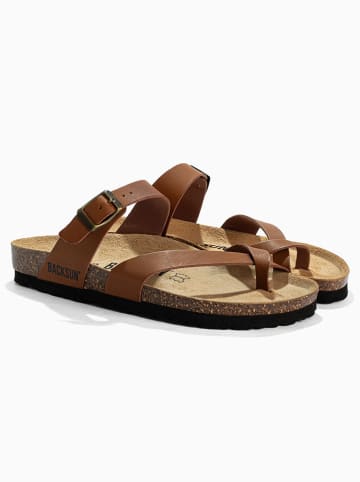 BACKSUN Slippers "Annie" lichtbruin