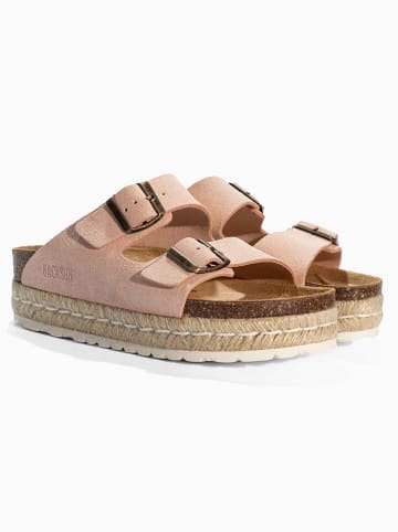 BACKSUN Leren slippers "Onyx" lichtroze