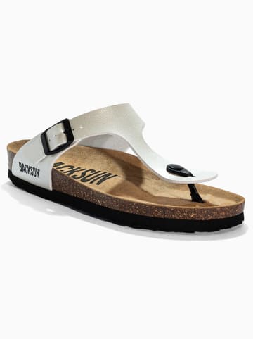 BACKSUN Leren teenslippers "Singapore" crème