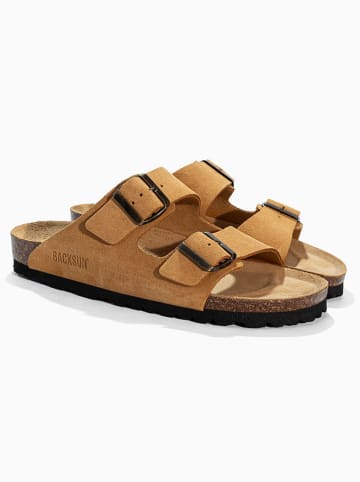BACKSUN Slippers "Bali" lichtbruin