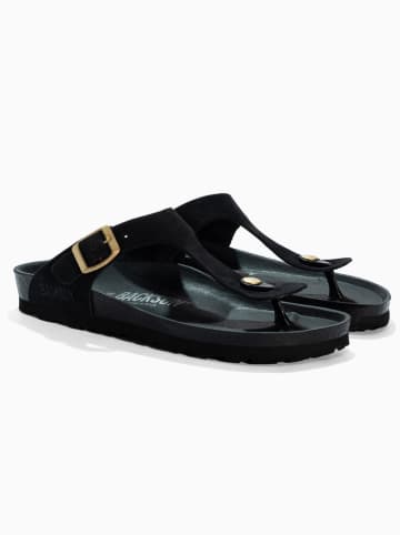 BACKSUN Leder-Zehentrenner "Singapore" in Schwarz