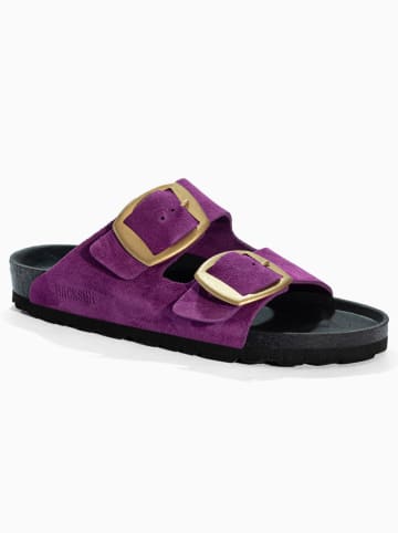 BACKSUN Leder-Pantoletten "Londrina" in Lila