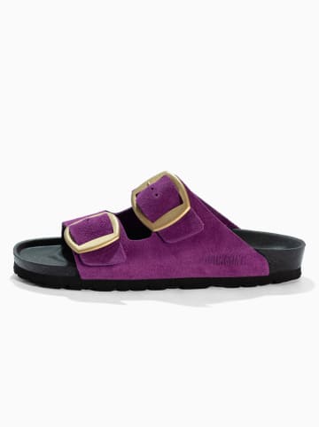 BACKSUN Leder-Pantoletten "Londrina" in Lila