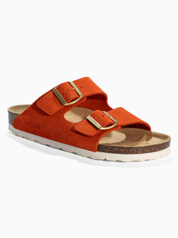 BACKSUN Leder-Pantoletten "Bali" in Orange