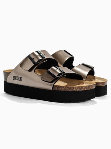 BACKSUN Leder-Pantoletten "Maldives" in Hellbraun