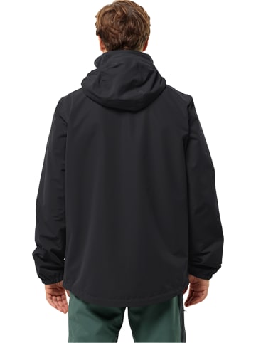 Jack Wolfskin Kurtka przeciwdeszczowa "Stormy Point" w kolorze czarnym