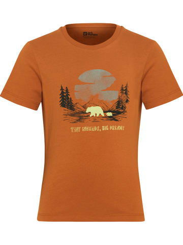 Jack Wolfskin Koszulka "Graphic" w kolorze pomarańczowym