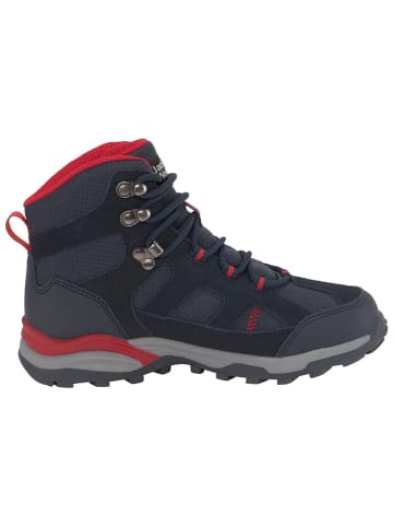 Jack Wolfskin Leder-Trekkingschuhe "Trail Hiker Texapore Mid" in Dunkelblau/ Rot