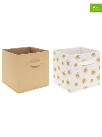 WellHome for Kids 2er-Set: Aufbewahrungsboxen in Beige/ Creme - (B)29 x (H)29 x (T)29 cm