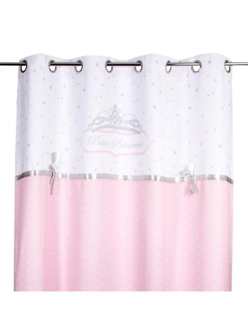 WellHome for Kids Vorhang in Weiß/ Rosa - (L)160 x (B)140 cm