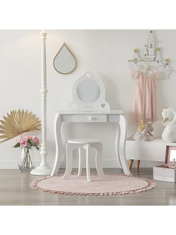 WellHome for Kids 2tlg. Schminktisch-Set in Weiß - (B)75 x (H)91 x (T)50 cm