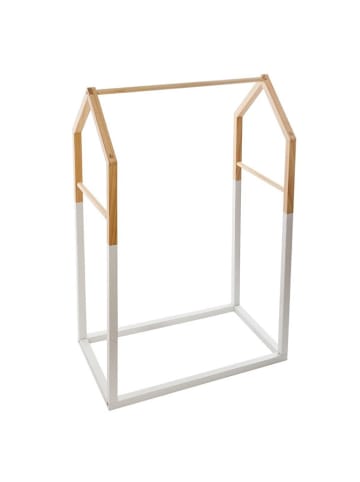 WellHome for Kids Wieszak stojący w kolorze biało-jasnobrązowym na ubrania - 60 x 99 x 37 cm